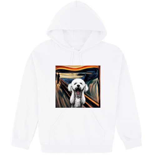 Sweat à capuche pour homme The Scream Skrik Edvard Munch sweat blanc sweat-shirt humour