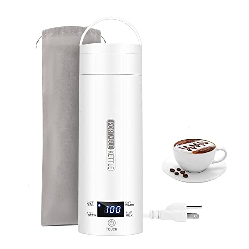 Hervidor eléctrico portátil pequeño 350ml blanco miniatura 1