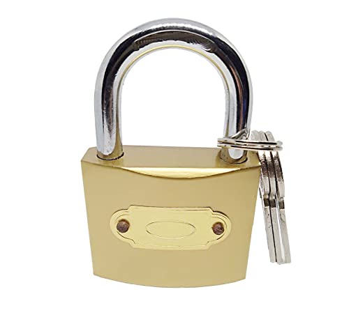 Image of Lock And Keys For Home Door Room House And Medium Purpose Like Pet Doors Shutters Gates Strong Keys Ultra Suitable Homeproducts4U,Lock Size 50Mm Hardened Shackle Padlock, Gold