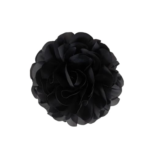 Image of Dainty Fabric Rose & Camellia Flower Oversized Brooch Pins & Hair Clip - Large Lapel Pin, 4.3in /7.5in