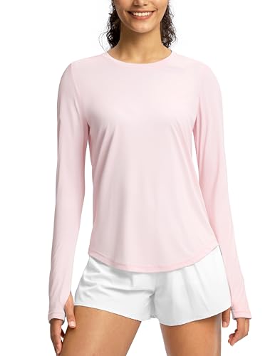 Image of Soothfeel Lightweight Long Sleeve Workout Tops for Women Gym Running Shirts | Quick Dry, Breathable, Moisture Wicking, UPF 50+ Sun Protection, Athletic Shirts for Running, Gym, Exercise, Yoga, Hiking