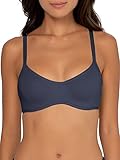 Smart & Sexy Women's Cloud Cotton Comfort Collection Scoop Neck Unlined Underwire Bra, NAVY HIGHLIGHT, 36B