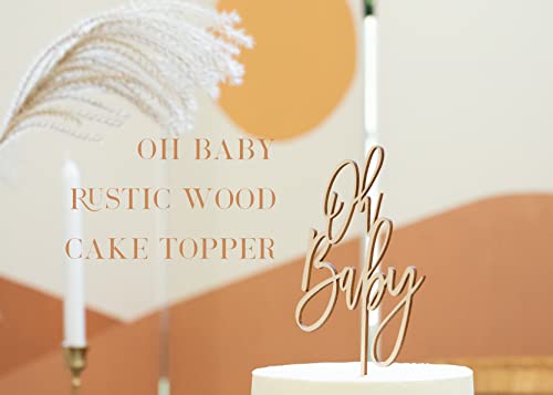 Ls Designs Oh Baby Cake Topper Rustic Wood Baby Shower Cake Topper Large 5 1/4 Inches X 7 3/4 Inches Rustic Wood Baby Shower Girl Baby Shower Boy Cake Topper Gender Reveal Baby Shower #TOP1