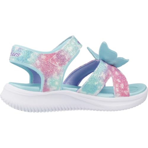 Skechers Fille Jumpsters Sandal Butterfly Brites, Aqua Sparkle Synthetic Multi Trim, 27 EU