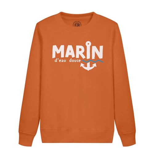 Sweatshirt enfant marin d'eau douce en coton doux imprimé en France