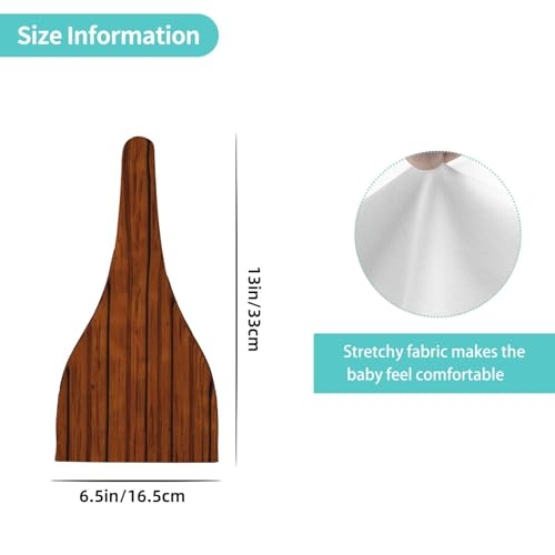 Newborn Baby Hat, Brown Wood Pattern Print Soft Top Knot Beanie Cap, Cute Baby Headwear for 0-6 Months4