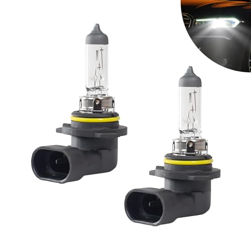 Yumfugu Pack-2 9006 Car High Low Beam Bulb, 12V 55W 1200LM Transparent Shock-resistant Quartz Glass Fog Light, Replacement Repair Parts, Suitable for Most Cars, SUVs (White Light)