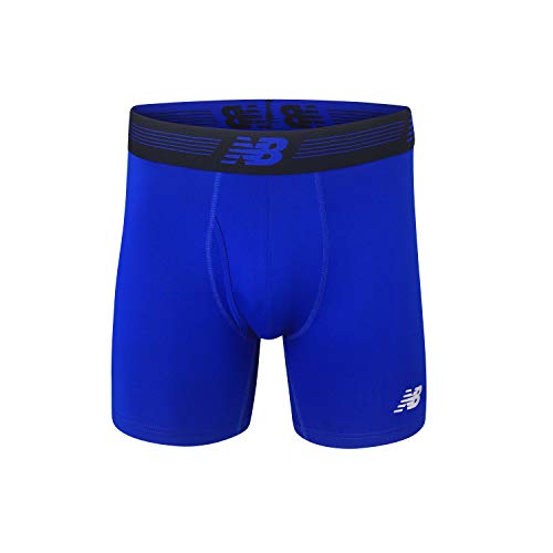 New Balance Men's 6" Boxer Brief Fly Front with Pouch, 3-Pack, Pigment/Team Royal/Bolt Flare, XX-Large3