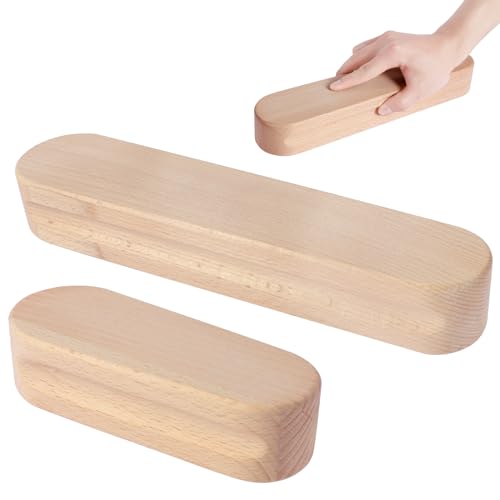 FALESOUL 2Pcs Tailors Clapper 7 Inch&12 Inch Clapper Sewing Tool for Flattening Fabrics and Point Pressing, Beech Wood Tool Set for Ironing Setting Flattening Fabric Folds Clothing Wrinkle Sewing
