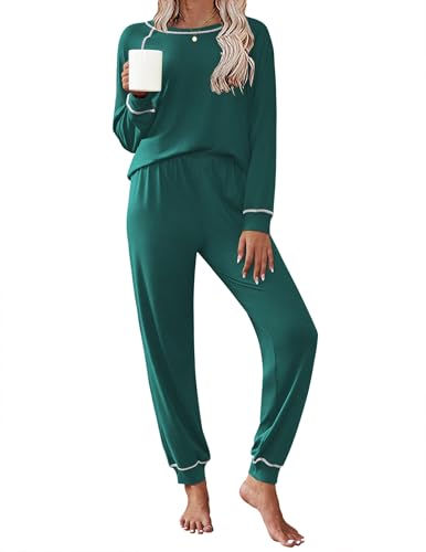 Image of Ekouaer Pajamas Set for Women Soft Comfy Pjs Sets Long Sleeve Sleepwear Loungewear S-XXL
