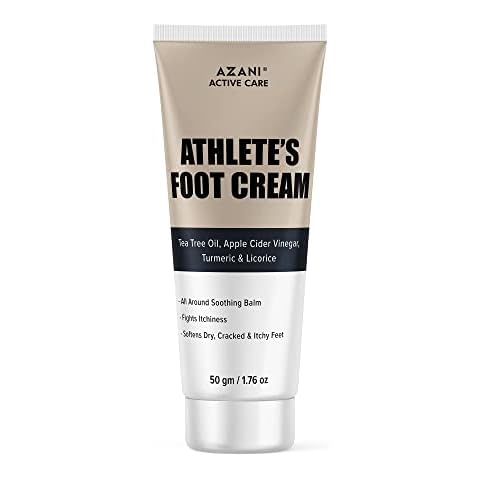 Azani Athlete’s Foot Cream | Foot Inflammation | For Itch Relief, Crack Free, Deep Exfoliator & Moisturiser | Tea Tree oil, Apple Cider Vinegar & Lactic Acid | Women & Men, 50 gm Cover