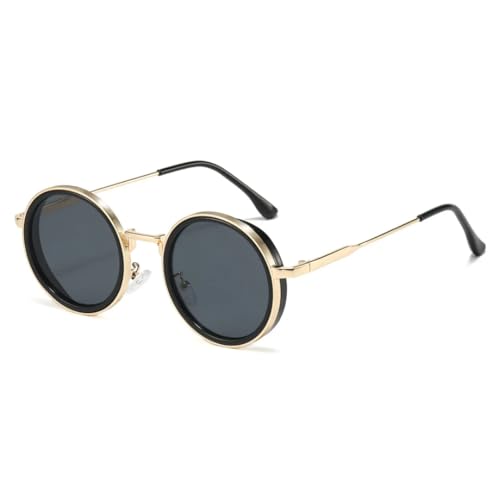 Lunettes de soleil rondes vintage tendance rétro avec verres multicolores