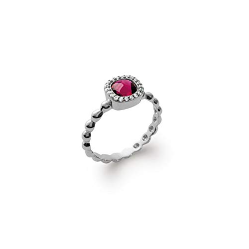 Bague Anneau Argent 925 sertie de zirconium rose avec son sachet cadeau en velours