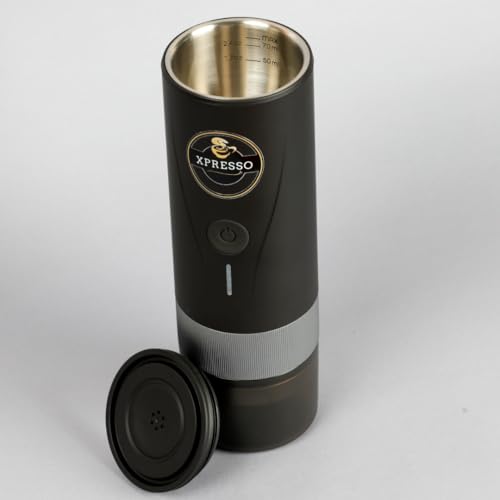 Image of Xpresso BrewPro Portable Espresso Machine - 20-Bar Pressure, Ceramic Heating - Compact Travel Coffee Maker with 7500mAh Battery, Pre-Soak Feature - Ideal for Home, Office, Outdoor