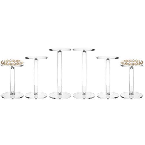 Mygift Clear Acrylic Jewelry Display Riser, Retail Showcase Pedestal And Collectible Display Stand, Set Of 6 #TOP4