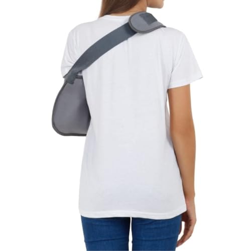 Image of Arm Sling Pouch Belt, Arm Brace Immobilizer with Elbow Support for Fracture, Sprain, Dislocation and Pain Relief, M, Black (M, Grey)