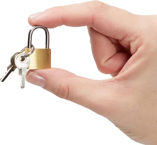 Image of Automatic Mini Locks with Keys for Luggage, Backpacks, Bulk Tiny Padlocks for Jewelry Box, Gym Bags, Diaries (25mm) (8)