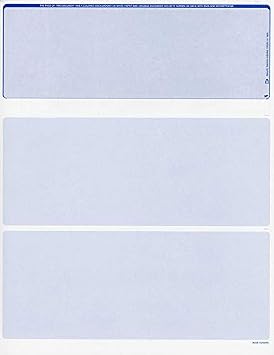 500 Security Laser Checks Blank- Checks on Top Blue Classic
