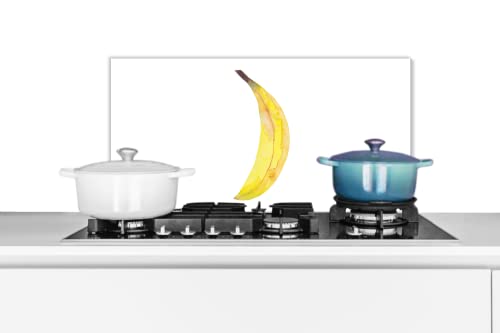 Fond de hotte Aquarelle Blanc en credence aluminium pour cuisine lumineuse