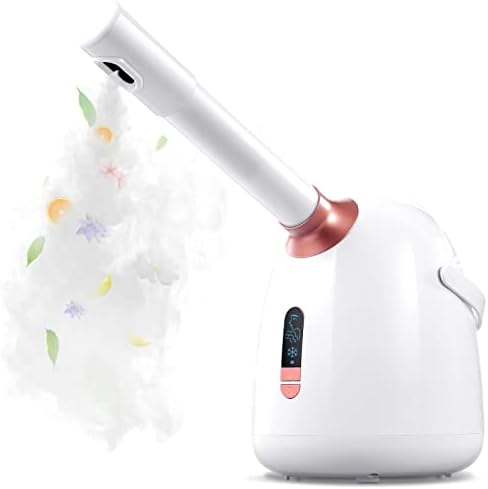 Facial Steamer, MOKIMOKE Nano Ionic Hot/Cool Face Steamer with Extendable Arm&360° Rotatable Sprayer, Professional Face Steamer for Home Facial Deep Cleaning,Protable Face Humidifier for Salon and Spa
