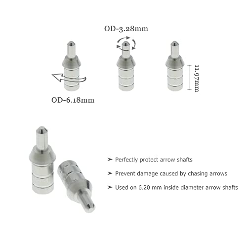 Letszhu Archery Arrow Pin Bushing With Nocks For Id 6.20Mm Arrows Shafts (Pack Of 36) (Aluminum Bushing + Pin Nock) #TOP1