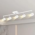 BoostArea Track Lighting Kit, Kitchen Lighting Fixtures Ceiling, 5 way Ceiling Spot Lights, Rotatable Light Heads, Modern Track Lighting Fixtures Ceiling for Bedroom/Living Room,GU10 Bulb Not Included