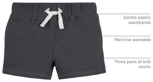 Image of Gerber Baby Boys' 3-Pack Pull-on Knit Shorts