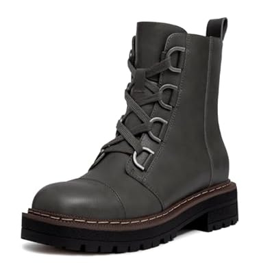 Athlefit Women's Lace-Up Combat Boots Platf...