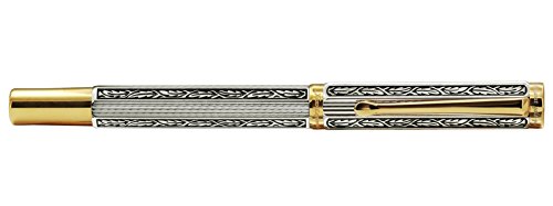 Xezo Legionnaire 18-Karat Gold, Platinum Plated Fine Rollerball Pen In Art Nouveau Style, Diamond-Cut And Finely Hand-Etched (Legionnaire 500 R-1) #TOP2