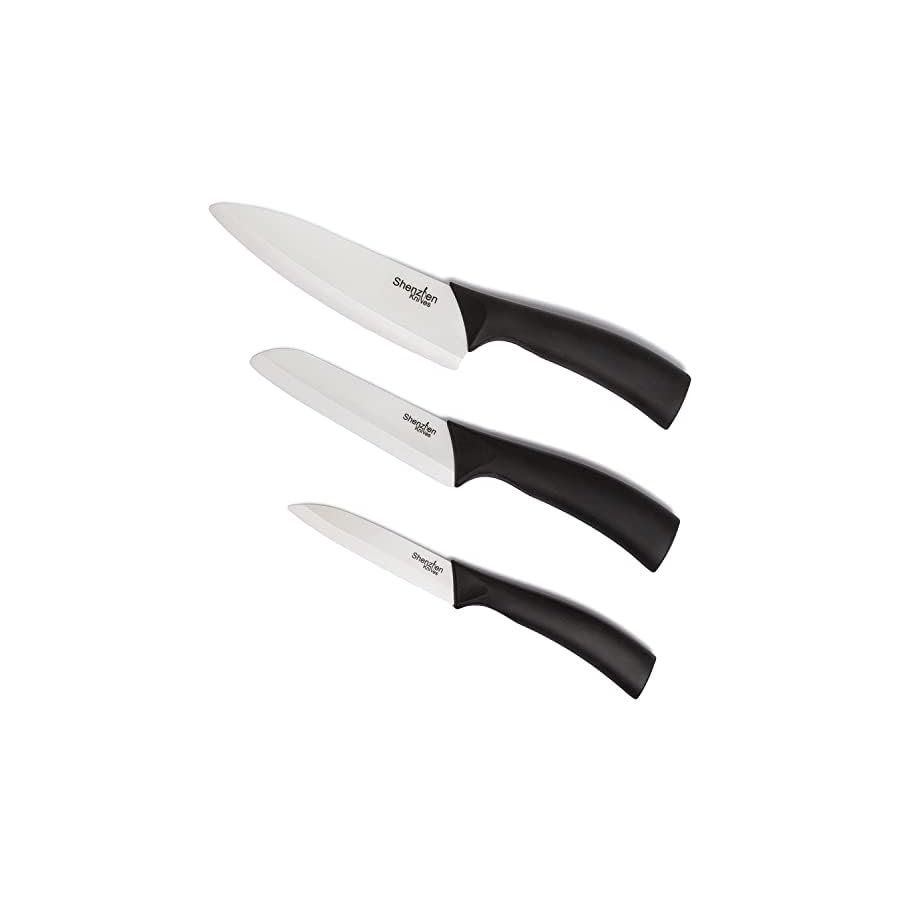 3-Piece-Ceramic-Knife-Set-by-Shenzhen-Knives-6-Chefs-Knife-5-Slicing-Knife-and-4-Paring-Knife-Set Shenzhen Knives White Ceramic Knife Set - 3-Piece Kitchen Knives Bundle: 6" Chef's, 5" Slicing, and 4" Paring Knife. Lightweight Kitchen Cutlery for Precision Slicing and Cooking