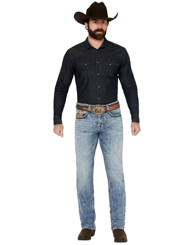 Cody James Men's Core Clover Leaf Light Wash Stretch Slim Straight Jeans - Ccho19j26