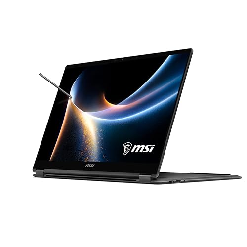 Image of MSI Prestige 16 Flip AI+ 16 inch 2.8K OLED Laptop: Intel Ultra X9-388H, Intel Arc Graphics, 32GB LPDDR5X, 1TB SSD, Touch Screen, Wi-Fi 7, Bluetooth 6, Fast Charging, Win 11 Home: Platinum Gray C3MTG-056US