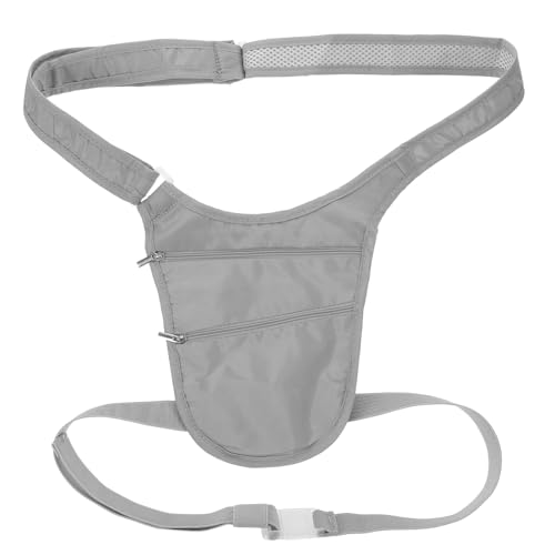Garneck Riñonera de Viaje Antirrobo Gris, Cinturón Ajustable Unisex, Bolso Bandolera Ligero Múltiples Bolsillos y Cierre Seguro para Turismo y Uso Diario