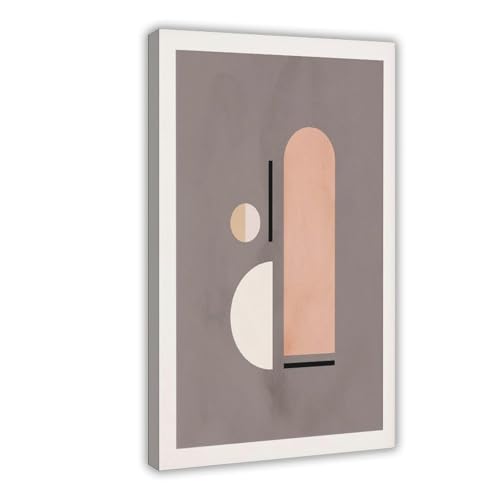 Abstract Coral Shapes. Geometric S-implicity. Neutral Bohemian Style. Poster for Room Aesthetics Canvas Wall Art Print Frame 20x30inch