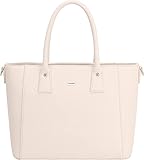 David Jones - Women's Handbag - PU Leather Tote Shoulder Strap - Multi Pocket Multiple Compartments - Elegant Classic Chic Ladies Tote Bag, white, A4