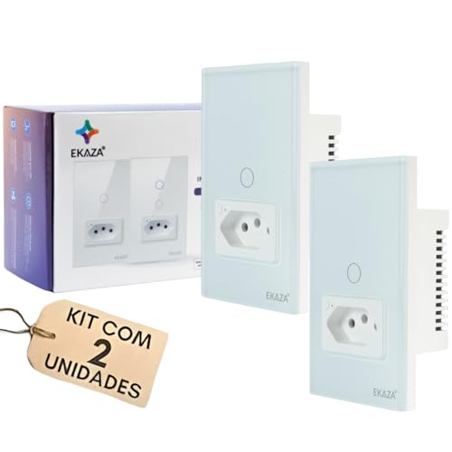 EKAZA Kit de 2 Interruptor Inteligente Touch com Tomada 20A Wi-Fi...