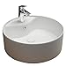 Produktbild Alpenberger Rundes Schalenbecken | Aufsetzbare Waschschale aus Keramik | Mini Waschbecken Gäste WC | Waschbecken mit Lotuseffekt | Aufsatzbecken Klein mit Hahnloch und Überlauf | Badkeramik Modern