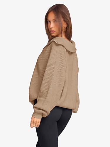 LASLULU Womens Half Zip Pullover Sweaters Collared Long Sleeve Fall Winter Sweaters 2025 Trendy Clothes Outfits4