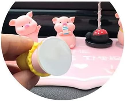 Miniatura 2 de Figuras de juguete de cerdo rosa, adorno para tablero de automóvil, figuras de cerdos miniatura para decoración de jardín de hadas, decoración del
