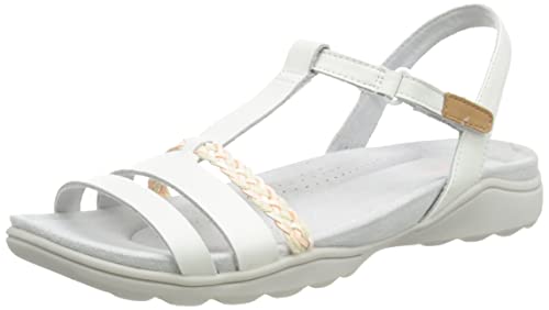Clarks Amanda Tealite, Sandalias Deportivas Mujer, Piel Blanca, 36 EU