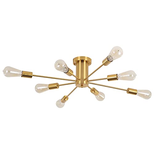 Exclusive Discount 70% Price 8 Lights Flush Mount Ceiling Lights Brass Sputnik Chandelier Mid Century Ceiling Lamp for Bedroom Living Room Dining Room Kitchen Island,Gold π Crazy Deals 8 Lights Flush Mount Ceiling Lights Brass Sputnik Chandelier Mid Century Ceiling Lamp for Bedroom Living Room Dining Room Kitchen Island,Gold