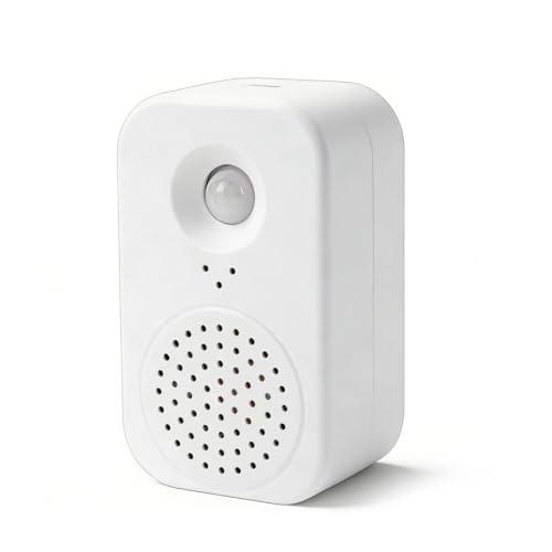 VBESTLIFE Recordatorio de Voz Activado por Sensor de Movimiento PIR, Timbre Pequeño con Detección de Ancho de 120° con Voz de Bienvenida en Inglés y Grabación Personalizada, para Tienda
