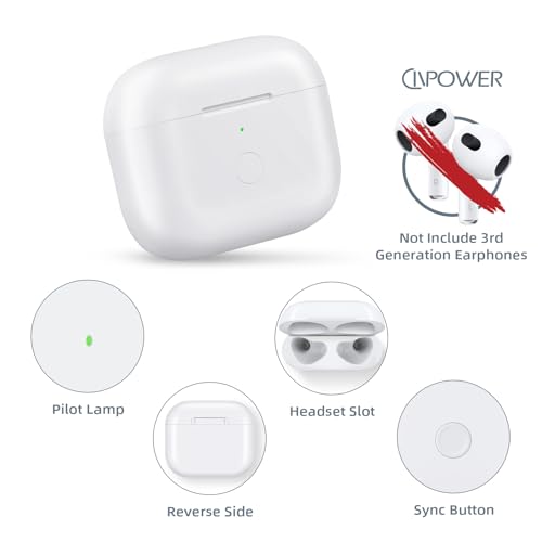 CIVPOWER Updated Charging Case Replacement Compatible with AirPods 3rd Generation, Wireless AirPods 3 Charger Case with Pairing Sync Button Without Earbuds, White by CIVPOWER - Image 3