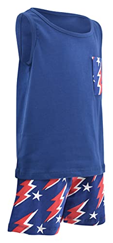 Image of Unique Baby Boys American Boy 4th of July 2pc Tank Shorts Set
