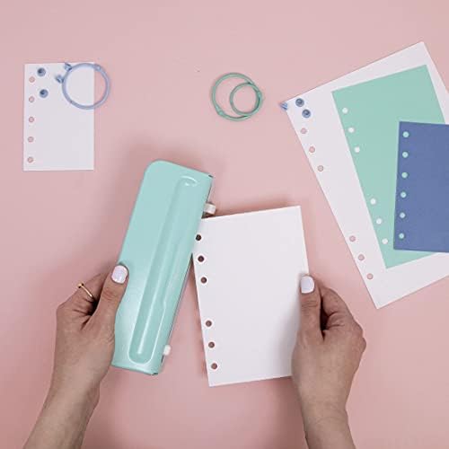 Craftelier - Turquoise Blue Adjustable 6-Hole Punch Compatible with Different Types of Planners, Diaries or Notebooks for Scrapbooking and Other Crafts