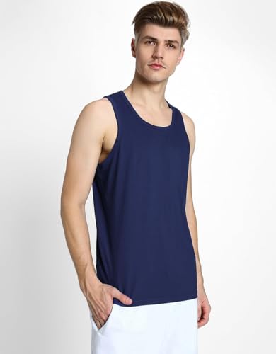 Image of Veirdo Men's Sleeveless Cotton T-Shirt, Solid Plain Sando for Beach Wear, Casual Wear & Summer Comfort, Comfortable Fabric (Sizes S to 2XL) (Pack of 3)