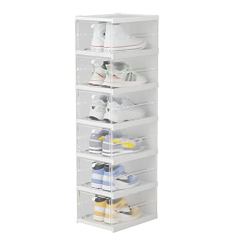 Genérico Zapatero El Armario del Zapatero Organiza Cajas de Zapatos apilables, Plegables y portátiles, rápido y fácil de Montar, Resistente y Duradero