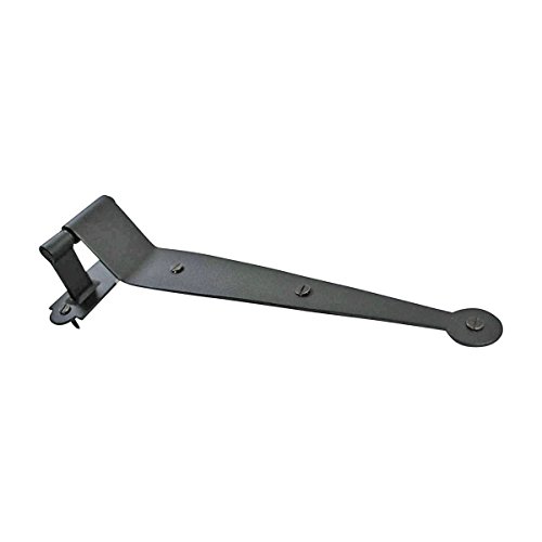 Renovators Supply Manufacturing Offset Lift Off Pintle Strap Hinge 11 3/4 In. Black Wrought Iron 2.5 In. Offset Pintle Strap Gate And Door Hinges With Hardware #TOP5