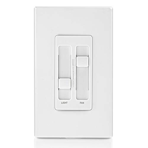 Leviton SureSlide Ceiling Fan Control and Dimmer Switch for LED, Halogen and Incandescent Bulbs, 66DF-10W, White by Leviton - Image 3