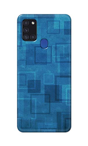 Image of Printed Hard Back Cover Case for Samsung Galaxy A21s Back Cover (Plain Azure Blue) -702